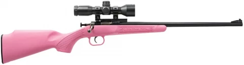 Crickett 220bs Single Shot 22lr W/scope Bolt 16.1" 1 Synthetic Pink Stk Blued