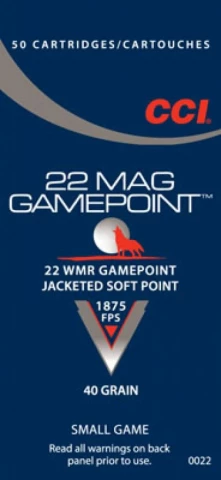 Cci 22 Winchester Magnum Rimfire 40 Grain Gamepoint