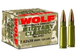 Wolf Military Classic 7.62x39 124gr Bi-metal Fmj