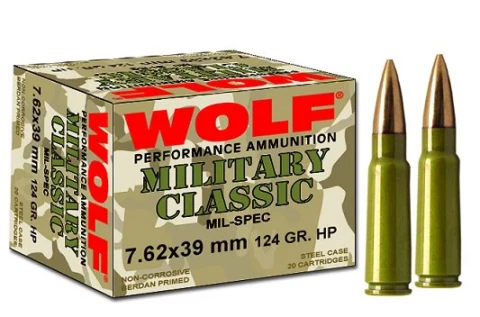 Wolf 7.62mm X 39mm 124 Grain Jacketed Hollow Point Bi Metal