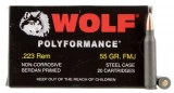 Wolf 22355 Polyformance Rifle 223 Remington/5.56 Nato 55 Gr Full Metal Jacket 20 Bx/ 25 Cs 500 Total (case)