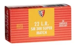 Fiocchi Super Match Grade Rimfire 22 Long Rifle Lead Round N