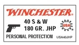 Winchester 40 Smith & Wesson 180 Grain Jacketed Hollow Point