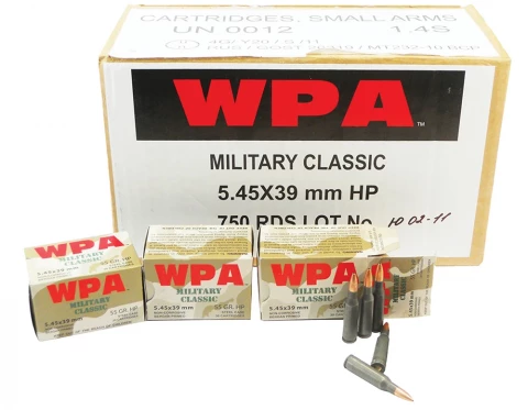 Wolf Military 5.45mmx39mm Boat Tail Hollow Point 55gr. - 750 Rnds