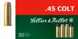 Sellier & Bellot Sb45d Handgun 45 Colt Lead Flat Nose 250 Gr