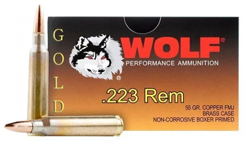 Wolf G22355fmj Gold 223 Rem/5.56 Nato Full Metal Jacket 55 G