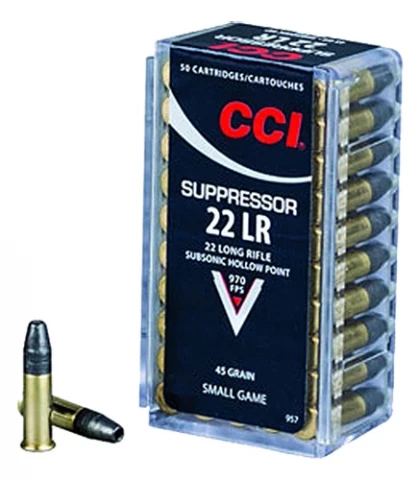 Cci 957 Suppressor 22 Long Rifle Subsonic Hollow Point 45 Gr