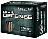 Liberty Ammunition Lacd10032 Civil Defense 10mm 60 Gr Hollow Point 20 Bx
