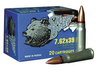 Silver Bear 7.62x39 Russian 123 Grain Full Metal Jacket 500 Per