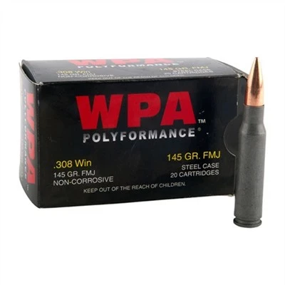 Wolf Ammo .308win 145gr Fmj 20rd/bx