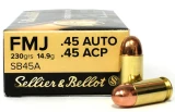 45 ACP - 230 Grain FMJ - Sellier & Bellot - 1000 Rounds