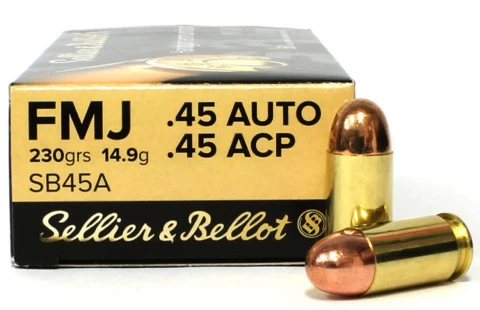 45 ACP - 230 Grain FMJ - Sellier & Bellot - 1000 Rounds 45 ACP - 230 Grain FMJ - Sellier & Bellot - 1000 Rounds